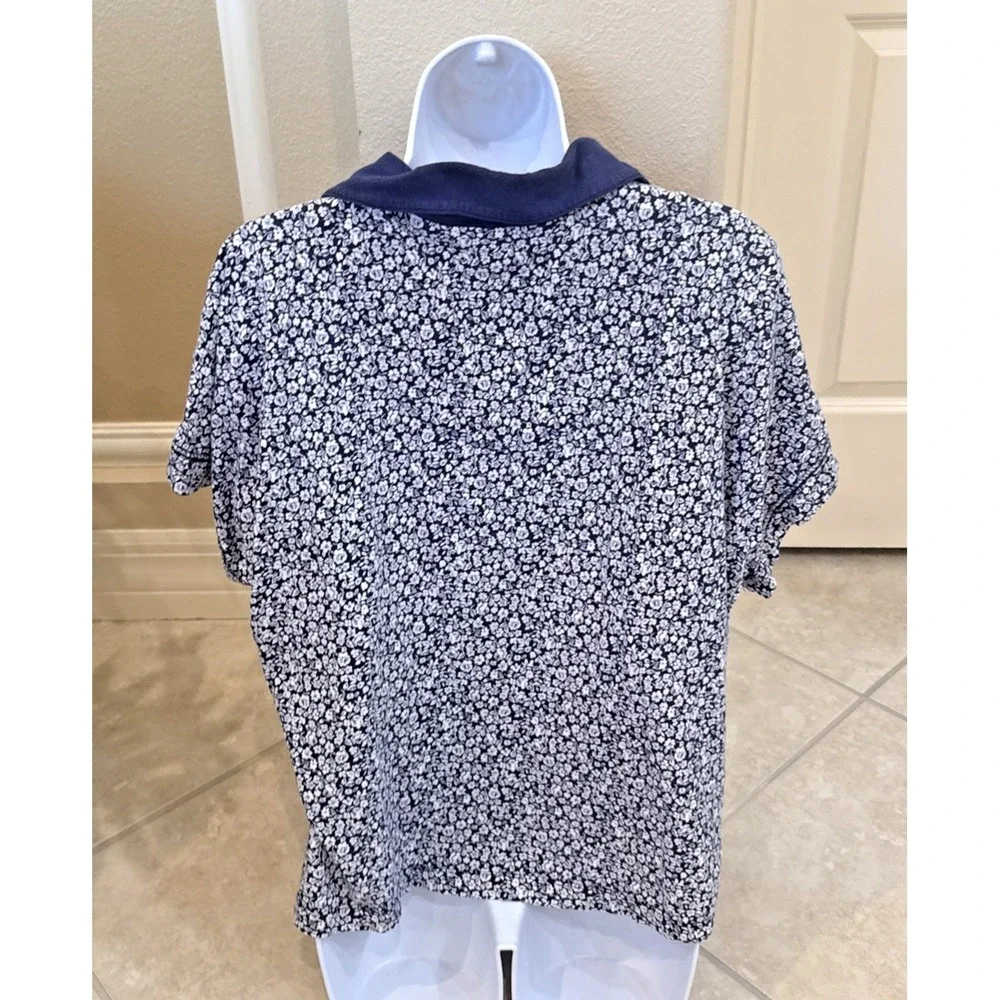 Lauren Ralph Lauren Blue & White Floral Pajama Set PJ Set Size‎ XL Loungewear
